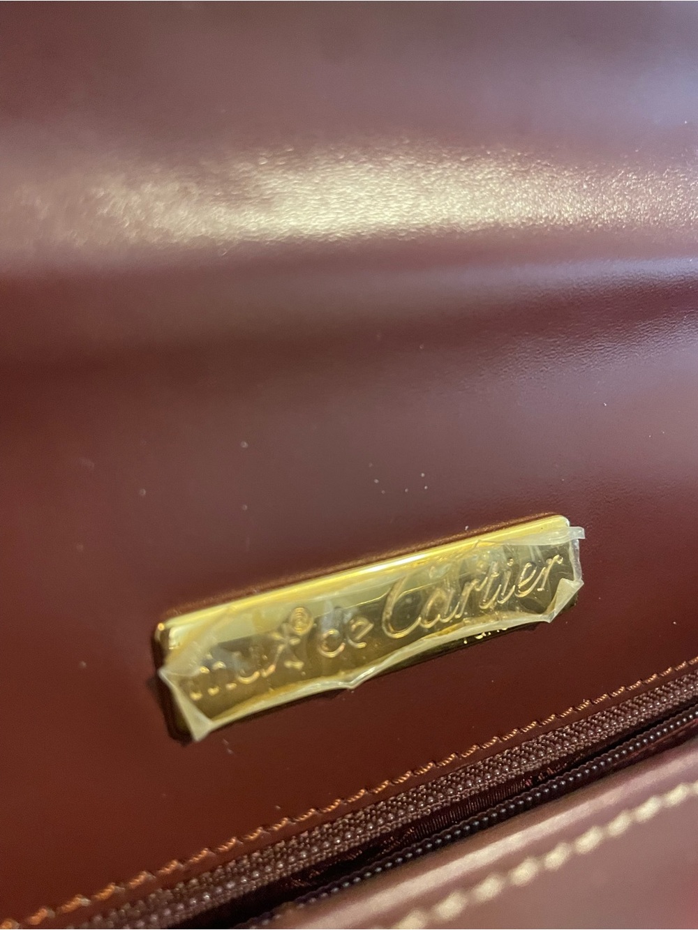 Vintage Must de Cartier Bordeaux Leather Top Handle Handbag Purse France - Picture 11 of 12